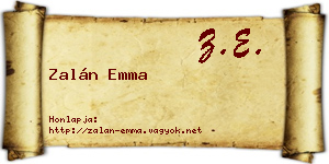 Zalán Emma névjegykártya
